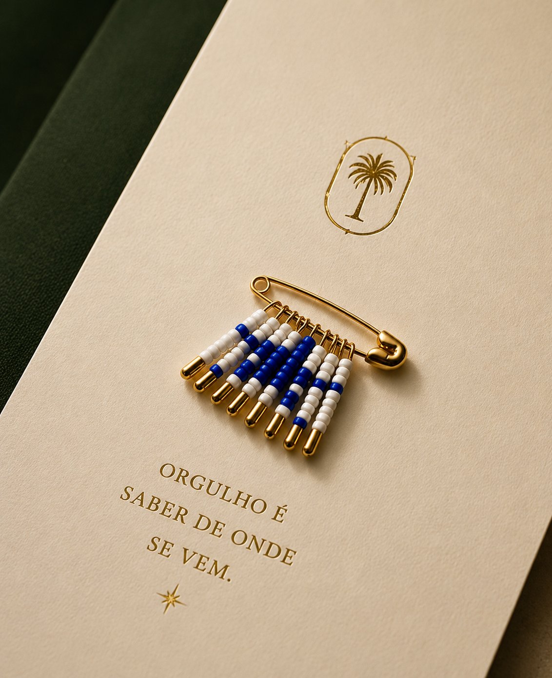 Broché Branco e Azul