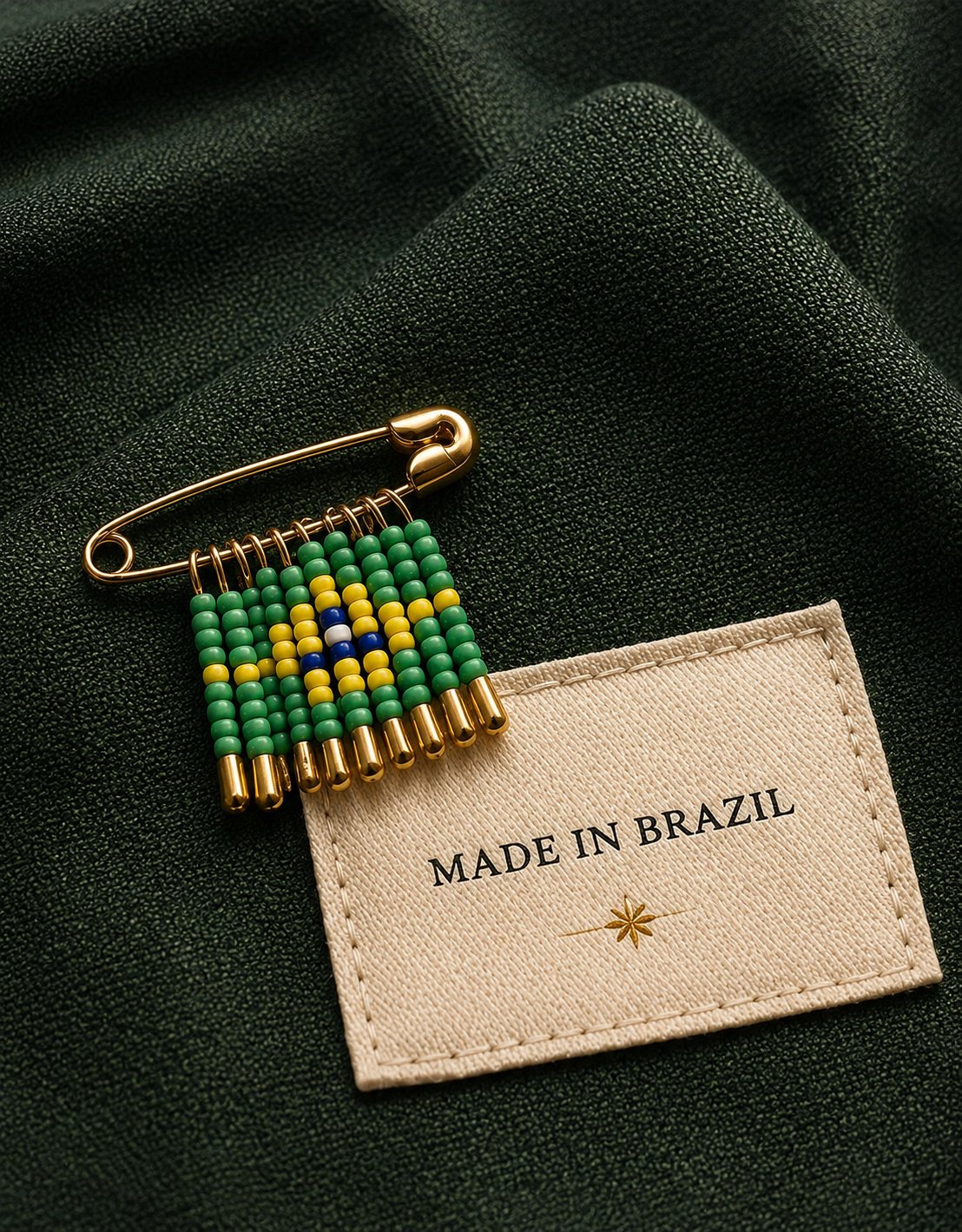 Broché Verde e Amarelo